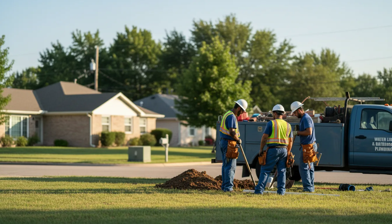 Residential water line and bathroom plumbing service in Huron, IN
